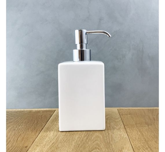 Ceramic bath soap dispenser square shape and modern anti-rust brass pump