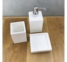 Ceramic sink bathroom accessory set