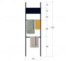 ladder towel and soap holder-possibility of fixing to the wall-colours matt black and matt white-bathroom design