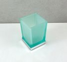 Squared frosted glass toothbrush holder squared shape - LINE CUBE