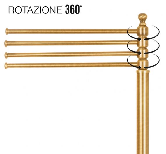 Planter brings towels four multi-function rotary rods vintage bronze color bathroom - SPRING LINE