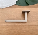 Porta carta igienica versione sinistra ad incollo su piastrella per arredamento da bagno design quadrato colore nickel