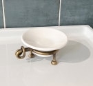 Porta sapone piattino in ceramica e supporto colore bronzo anti ruggine accessori arredo bagno rustico di alta qualità