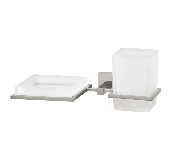 Frosted glass soap dish and toothbrush holder to fix on the wall-bath accessories high quality