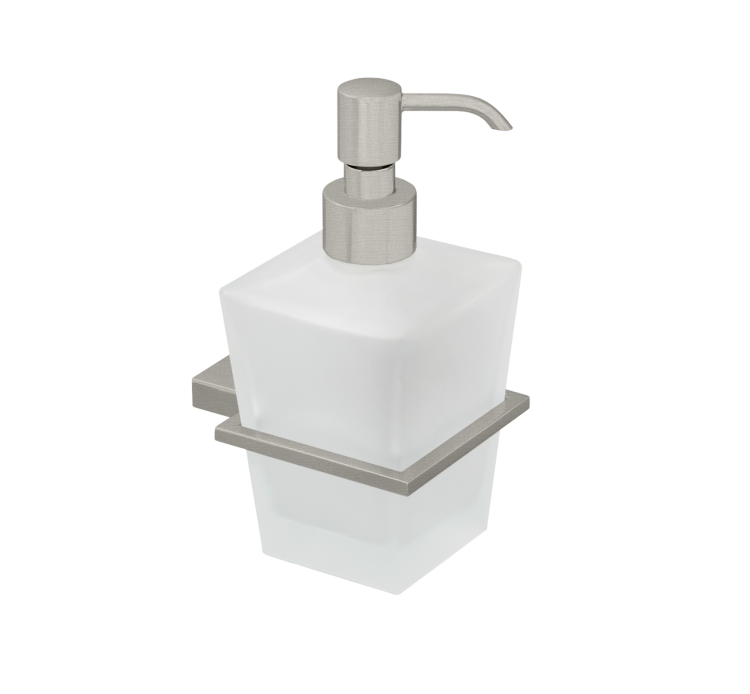 Design Amburgo Dispenser Sapone Bagno A Muro Autoadesivo | Dispenser Sapone Cucina | Porta Sapone Bagno | Accessori Cucina | Vetro E Acciaio Inossidabile | Senza Forare | Grigio Frost Da 250 Ml