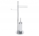 Standing multi-purpose bathroom with toilet brush holder, paper holder and towel bar, bidet-brass chrome plated-rust-quality