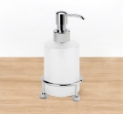 Dispenser-per-sapono-in-vetro-satinato-ottone-cromato-linea-minimale-moderna-prodotta-con-materiali-garantiti-antiruggine