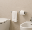 Accessorio da bagno completo di porta salviette asciugamano bidet e porta carta igienica da fissare al muro design minimal