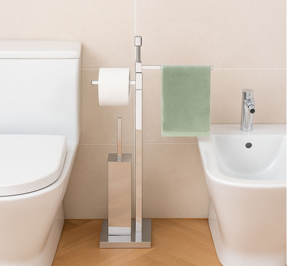 Piantana-da-bagno-free-standing-comoda-da-posizionare-con-porta-scopino,-porta-carta-porta-salvietta-bagno-minimale-minimal