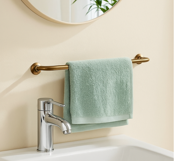 Porte-serviettes de bain - classic-style - laiton-haute qualité - produit fait main - made in Italy - couleur bronze