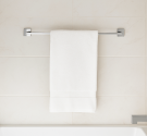 maniglia porta salviette da parete per arredamento da bagno colore cromo linea quadrata geoemetrica arredobagno italiano