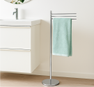 Plancher autoportant serviette de bar, trois bras droit, salle de bain-Compléter les accessoires de salle de bains en laiton