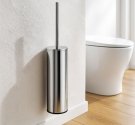 Porta scopino wc linea minimal da fissare sospeso a muro senza borchia massima flessibilità per ogni stile bagno design