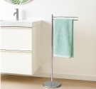 Piantana porta asciugamani stile minimale per arredare il bagno due aste porta telo che ruotano massima flessibilità e qualità p