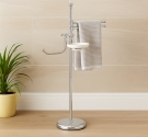 Piantana da bagno in in stile classico con porta sapone in ceramica porta carta igienica wc e asciugamani da bidet la funzionali