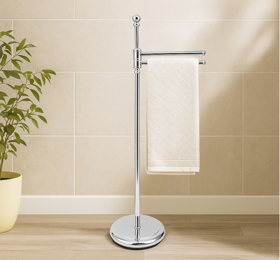 Free-standing luminaire in a classic style, high quality bathroom paper towel holder for bidet-accessories made in Italy
