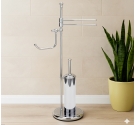 Standing from the floor for bathroom with toilet brush holder, roll and towels bidet - product high quality brass English style