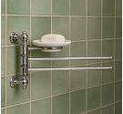 Porta salviette da bidet stile classico due aste dritte completo di porta sapone in ceramica bianca arredo bagno a parete Porta salviette da bidet stile classico due aste dritte completo di porta sapone in ceramica bianca arredo bagno a parete
