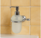Distributeur de salle de bains distributeur savon liquide de fixation gousset-verre dépoli et laiton chromé-rouille