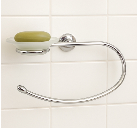 Porta asciugamano da muro e porta sapone in vetro - accessori  bagno in ottone cromato - antiruggine e alta resistenza