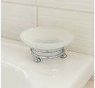 Piatto in vetro satinato rotono per saponetta da lavandino bagno arreda da bagno di design e alta qualità