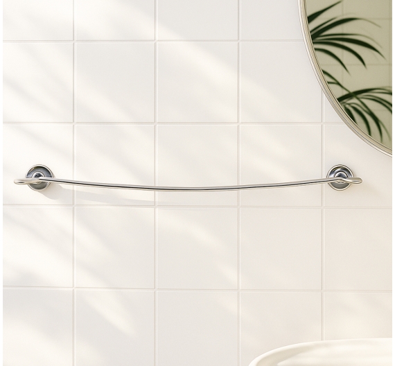 porta-salviette-da-bagno-stile-classico-retrò-fissaggio a muro con tasselli-ottone-cromato-garantito contro la ruggine