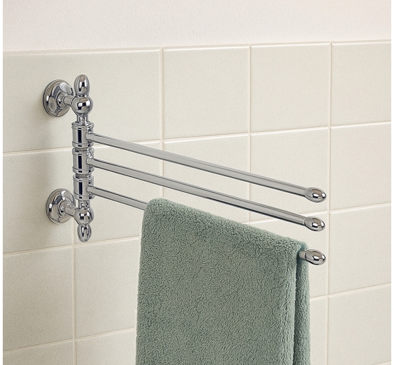 Porta salviette da bagno - fissaggio a tasselli - bacchette rotabili - ottone cromato - alta qualità in bagno
