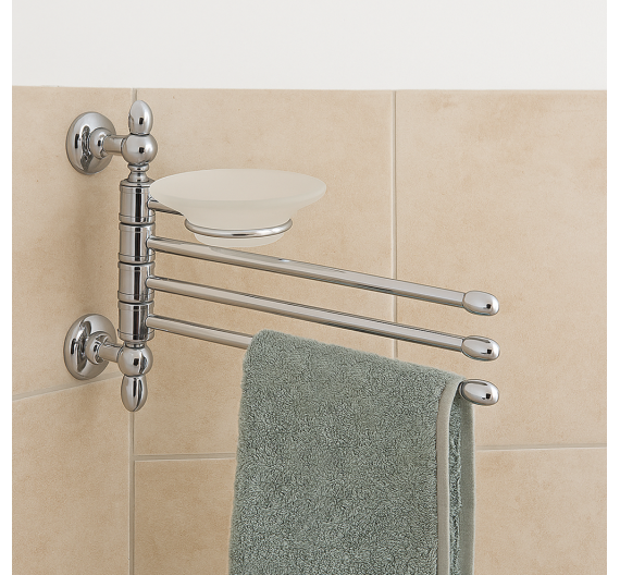 Articulated wipes door for the three-rod bidet with satin glass soap door - quality and classic style