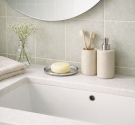 porte-savon rond d'évier de salle de bain en laiton chromé de haute qualité