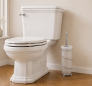Toilette porte-brosse wc de l'étage en-satin-finition verre et laiton chromé soies accessoires et pièces de rechange