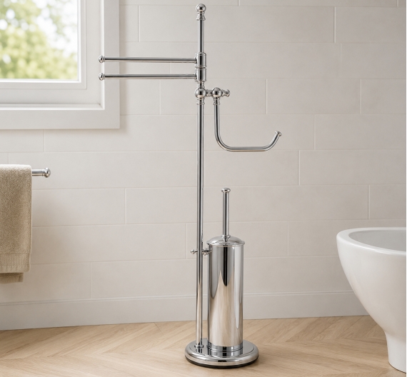 Debout toilette porte-balais, porte-papier, porte-Serviettes, Bidet, 2 Tiges