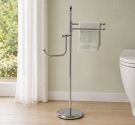 Lampe de plancher multi-fonction dans un style classique pour la salle de bains avec une serviette et les détenteurs de papier