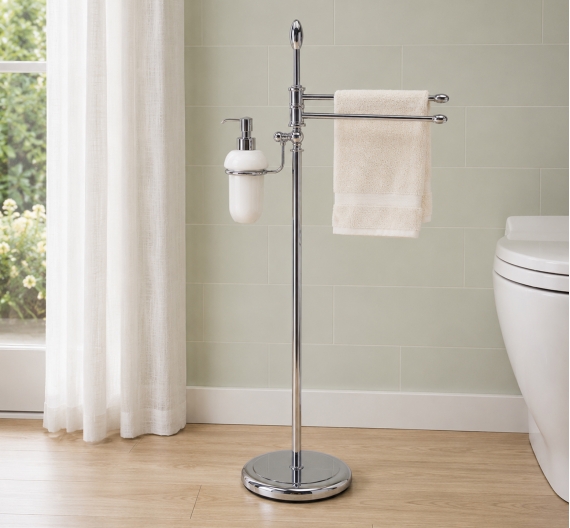 Planteur de meubles de plancher complet avec lingettes bidet et porte distributeur de verre satiné de qualité