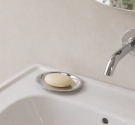 Porta sapone bagno forma ovale da Appoggio in ottone cromato - prodotto artigianle italiano per arredobagno
