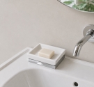 Porte-savon en céramique blanche carrée évier de salle de bains - meubles de salle de bain fabriqué en Italie