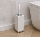 Port a toilet brush in white ceramic base and chrome plated brass-bathroom accessories craft