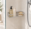 basket items and soaps for bath/shower chrome plated brass - easy to install with plugs and screws - brass antiruggi