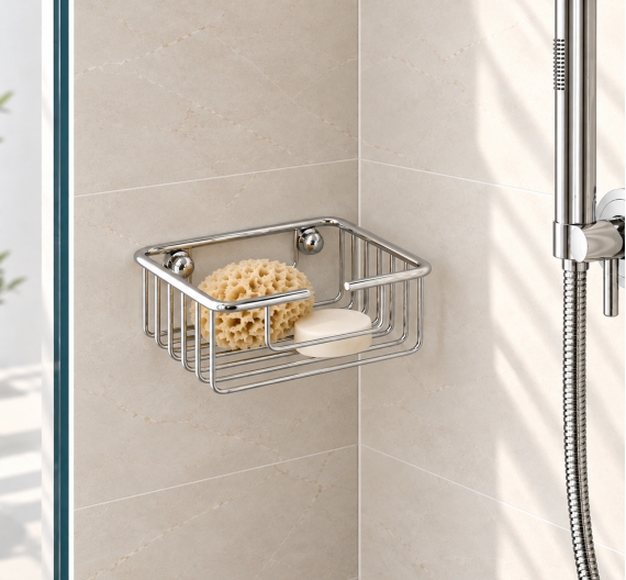Contenitore piccolo per porta oggetti bagno spugne e shampoo adatto a docce piccole con qualità made in Italy