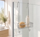 Des éléments de panier pour porte de douche savon et shampooing - pour accrocher sur le verre de la douche - salle de bains
