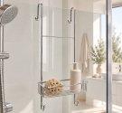 Panier de douche suspendu au verre crochets longs à la protection et à l'aspiration de la Ligne de meubles de salle de bains