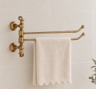 Towel bar, two straight rods fixed to the wall-brass-plated-bronzed-rust-furniture bathroom idearredobagno