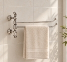Towel bar, two straight rods fixed to the wall-brass-plated-bronzed-rust-furniture bathroom idearredobagno