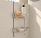 Contenitore porta oggetti da doccia, sapone, spugne, shampoo senza fori, da appendere al box doccia-personalizzazione-accessori-