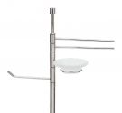 floor lamp in chromed brass roll holder, towel rack and soap in frosted glass - bathroom furniture - Italian made in tuscany