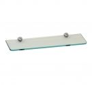 Glass bath shelf and round brass clamps - length 40 cm