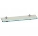 Glass bath shelf and round chrome brass clamps - Length 50 cm