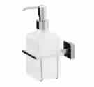 porta-dispenser-bagno-a-muro-ottone-vetro-satinato colori tendenza bagno nero opaco – bianco opaco – nickel alta qualità