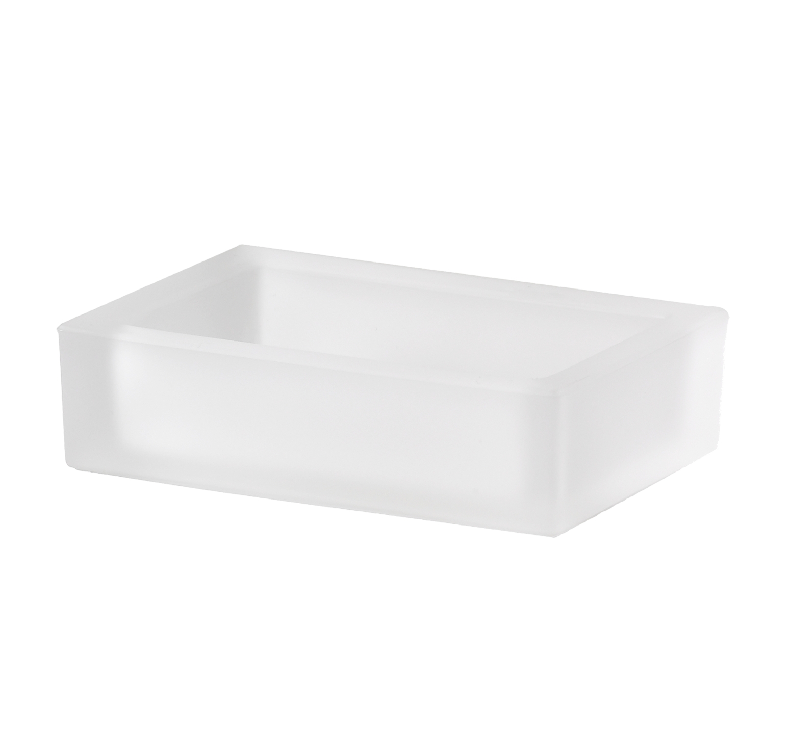 Satin glass bathroom soap case - CUBE LINE