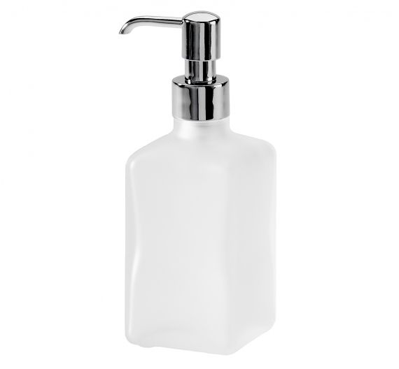 Dispenser porta sapone liquido da lavabo in vetro satinato di alta qualità per arredare il piano del bagno