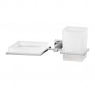 Frosted glass soap dish and toothbrush holder to fix on the wall-bath accessories high quality